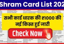 E Shram Card Payment List Check 2024